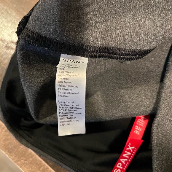 Spanx Ankle Length Ponte Hem Slit Leggings Charcoal Gray - Picture 8 of 9